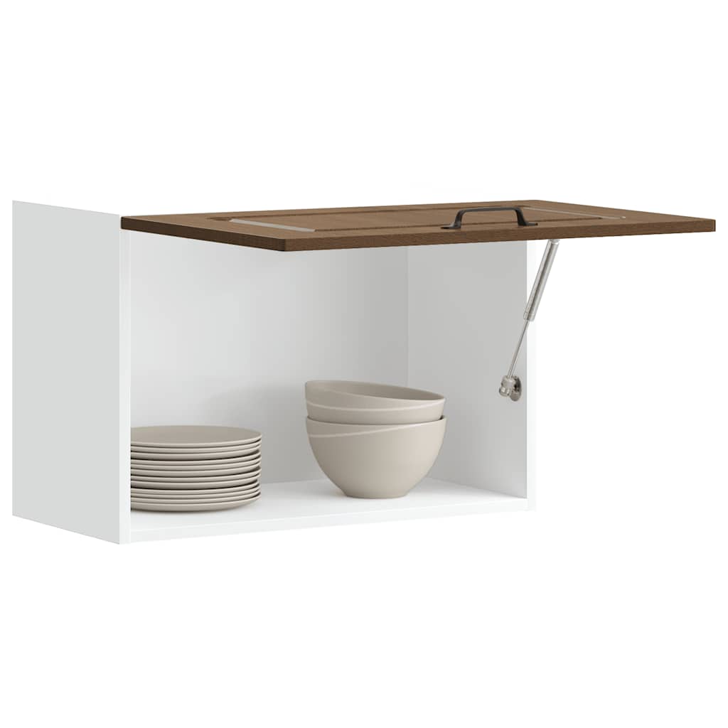 Keukenbovenkast Kalmar bewerkt hout bruin eikenkleur is nu te koop bij PeponiXL, paradijselijk wonen!