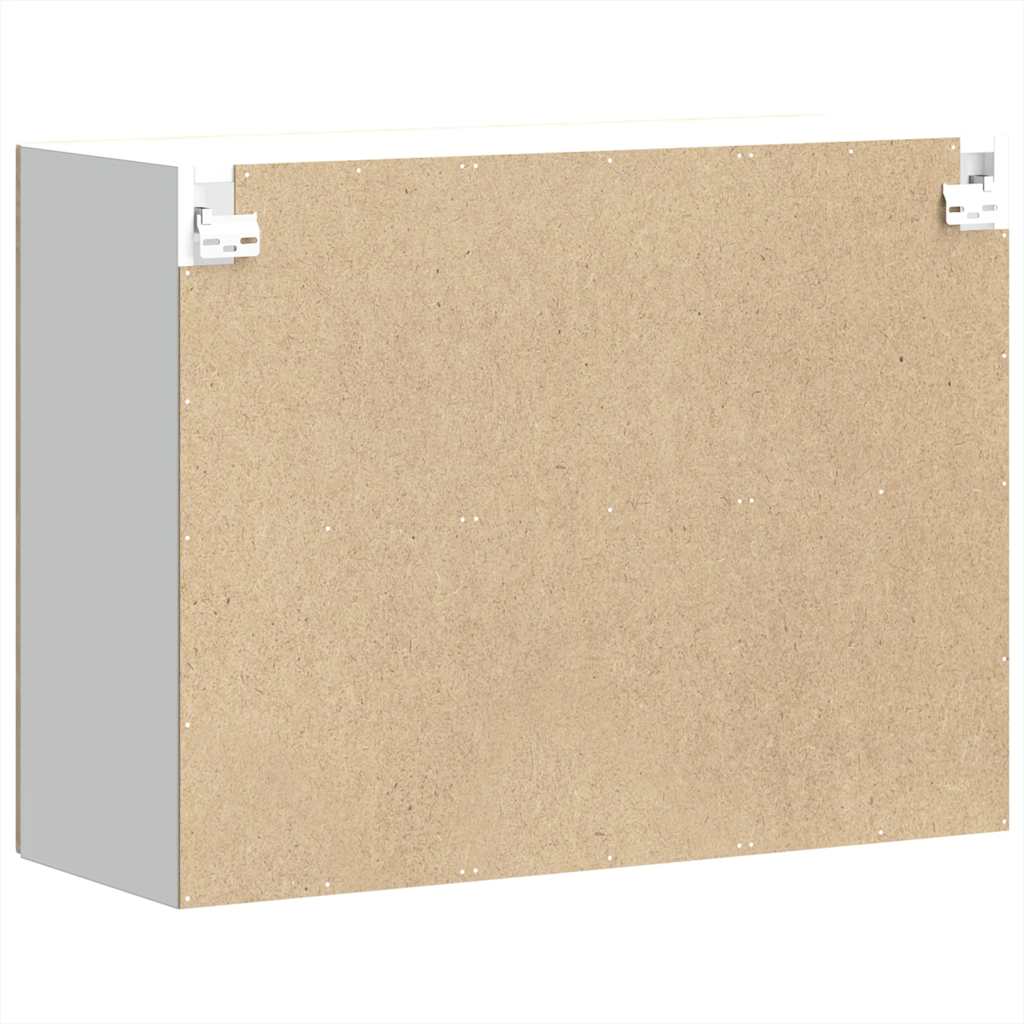 Keukenbovenkast met glazen deur Kalmar bewerkt hout sonoma eikenkleur is nu te koop bij PeponiXL, paradijselijk wonen!