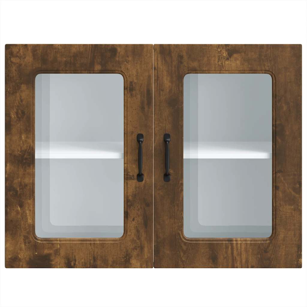 Keukenbovenkast met glazen deur Kalmar bewerkt hout gerookt eikenkleur is nu te koop bij PeponiXL, paradijselijk wonen!