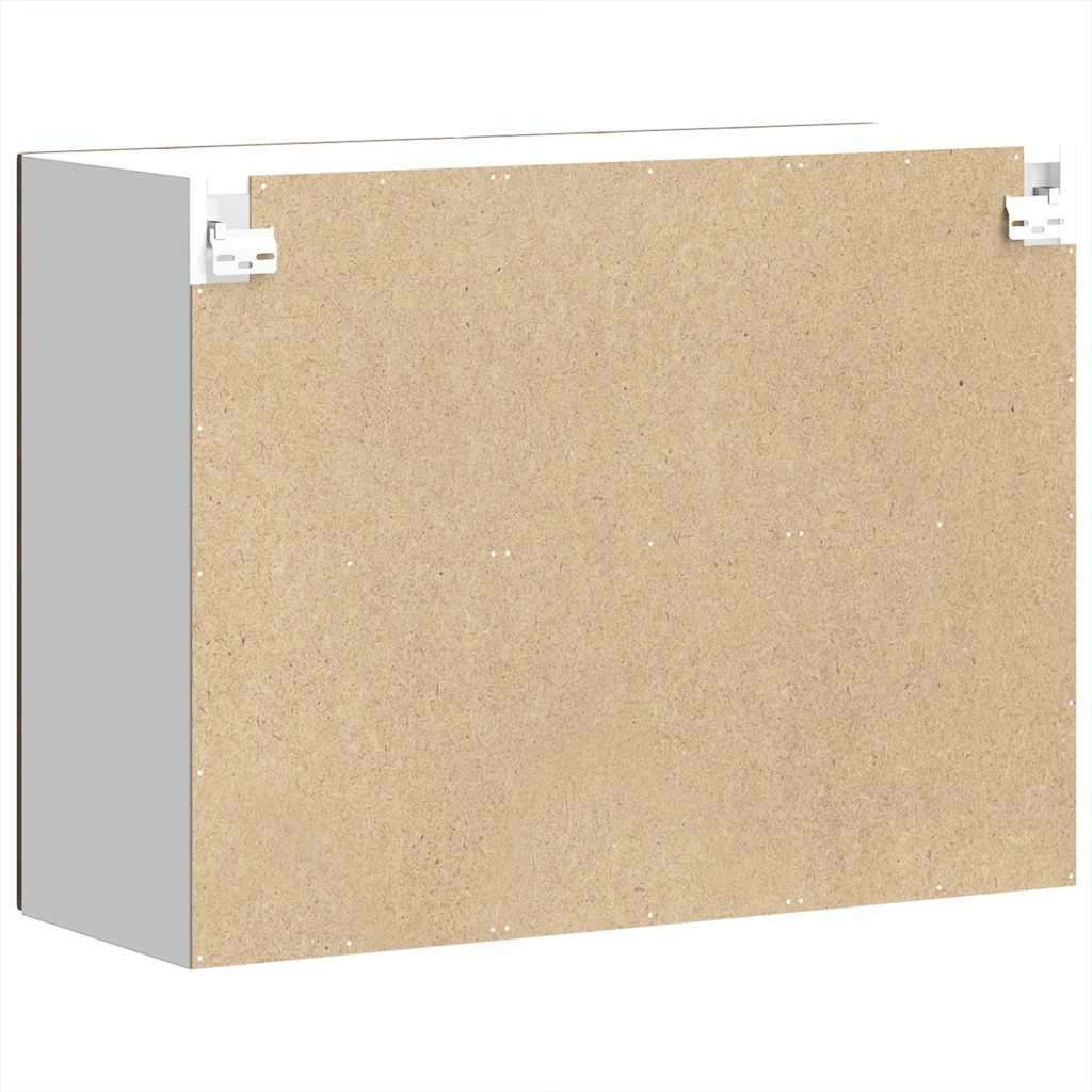 Keukenbovenkast met glazen deur bewerkt hout bruin eikenkleur is nu te koop bij PeponiXL, paradijselijk wonen!