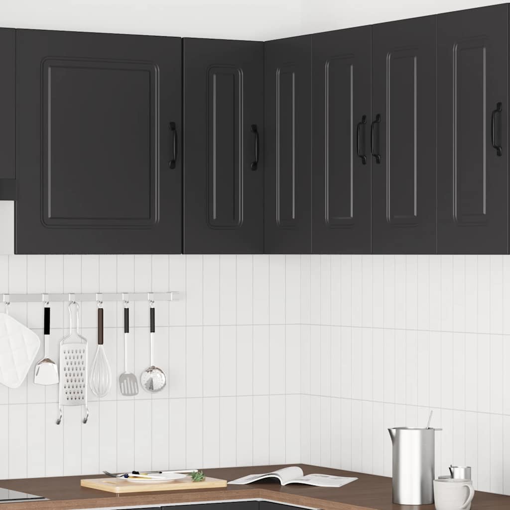 Keukenwandhoekkast Kalmar bewerkt hout zwart is nu te koop bij PeponiXL, paradijselijk wonen!