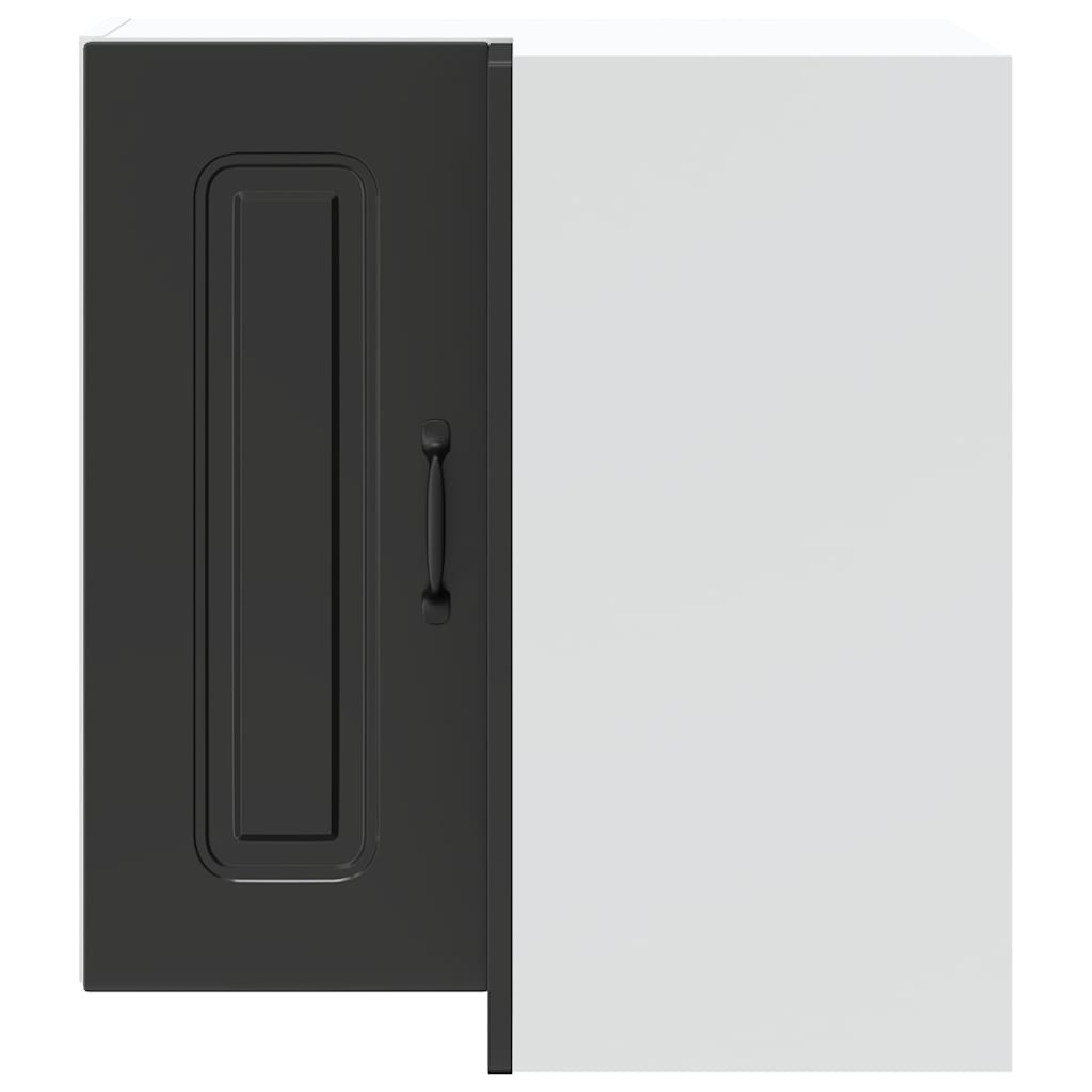 Keukenwandhoekkast Kalmar bewerkt hout zwart is nu te koop bij PeponiXL, paradijselijk wonen!