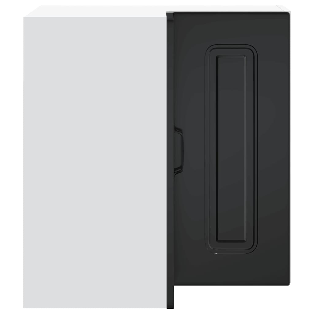 Keukenwandhoekkast Kalmar bewerkt hout zwart is nu te koop bij PeponiXL, paradijselijk wonen!
