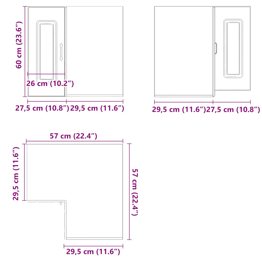 Keukenwandhoekkast Kalmar bewerkt hout zwart is nu te koop bij PeponiXL, paradijselijk wonen!