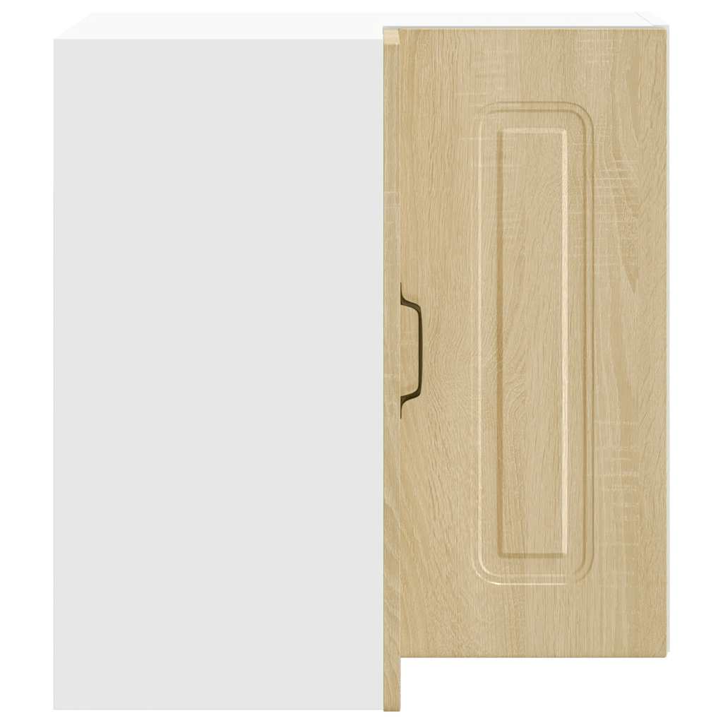 Keukenwandhoekkast Kalmar bewerkt hout sonoma eikenkleurig is nu te koop bij PeponiXL, paradijselijk wonen!