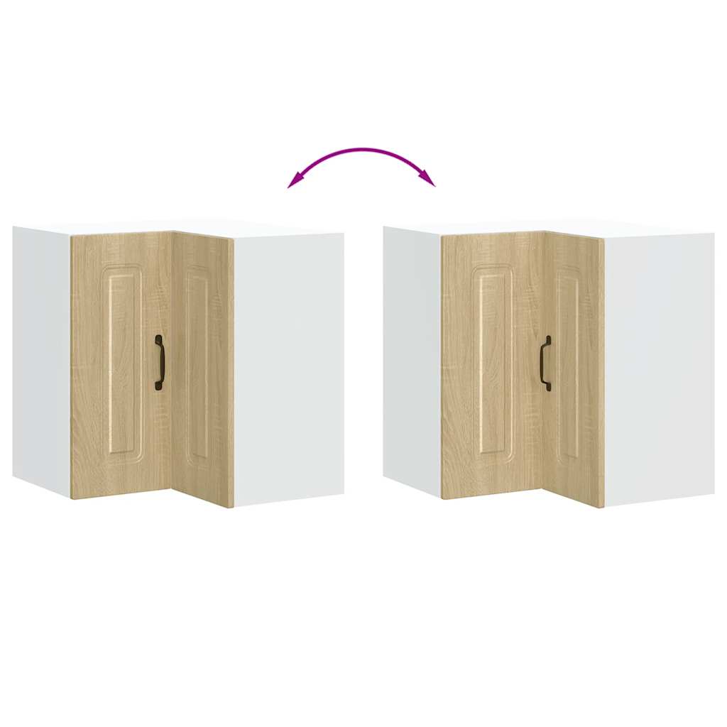 Keukenwandhoekkast Kalmar bewerkt hout sonoma eikenkleurig is nu te koop bij PeponiXL, paradijselijk wonen!