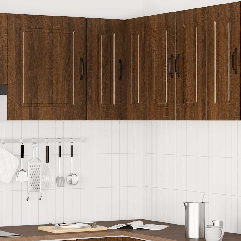 Keukenwandhoekkast Kalmar bewerkt hout bruin eikenkleur is nu te koop bij PeponiXL, paradijselijk wonen!