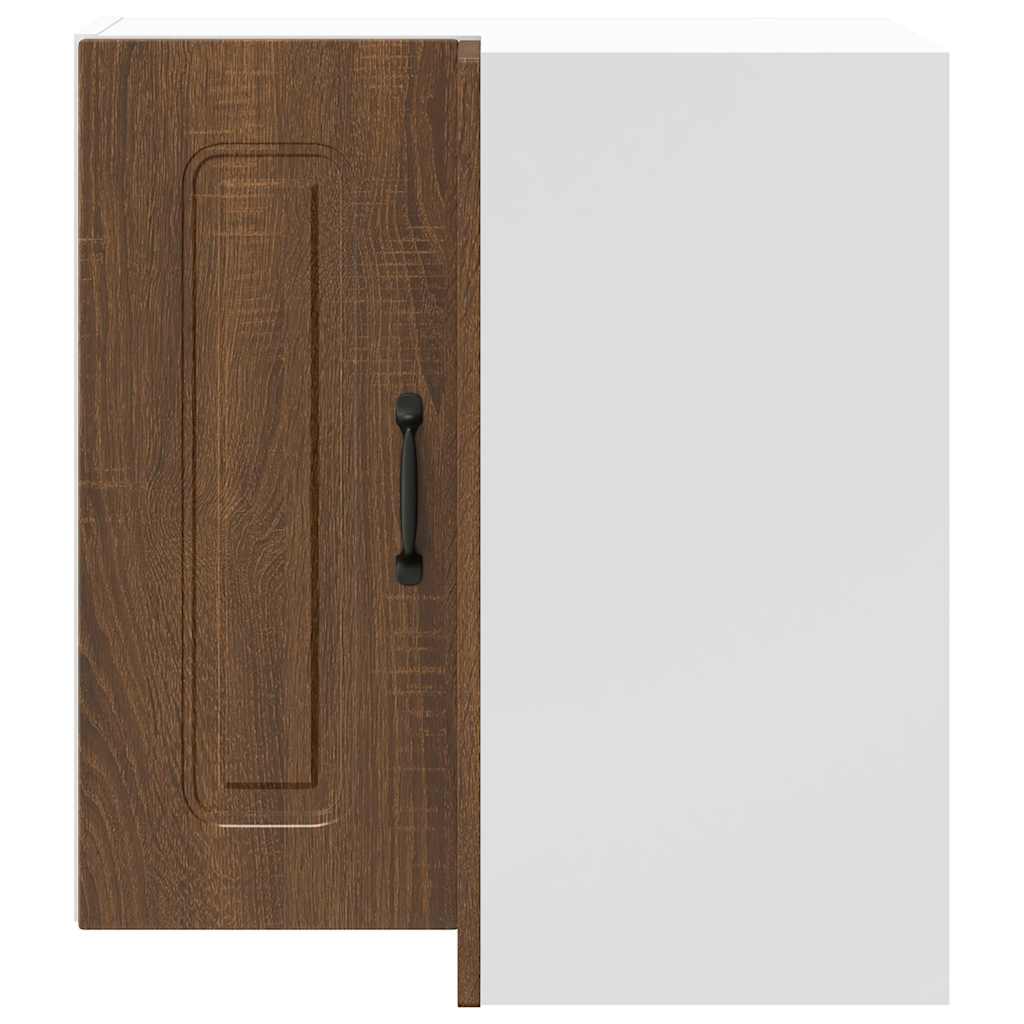 Keukenwandhoekkast Kalmar bewerkt hout bruin eikenkleur is nu te koop bij PeponiXL, paradijselijk wonen!