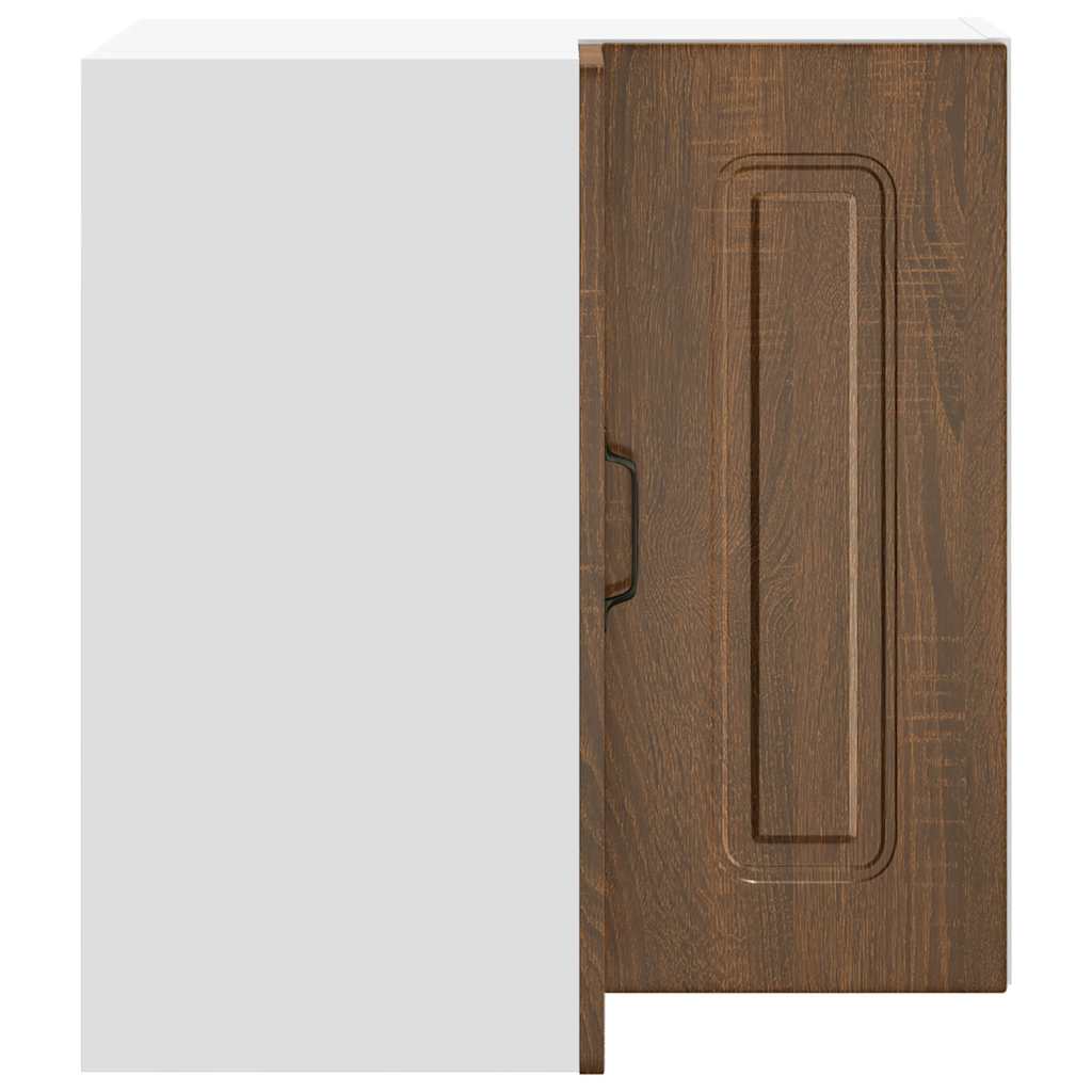 Keukenwandhoekkast Kalmar bewerkt hout bruin eikenkleur is nu te koop bij PeponiXL, paradijselijk wonen!