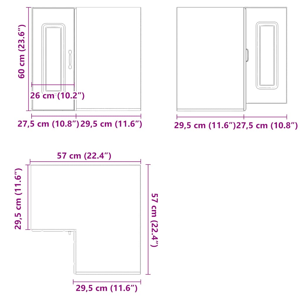 Keukenwandhoekkast Kalmar bewerkt hout bruin eikenkleur is nu te koop bij PeponiXL, paradijselijk wonen!