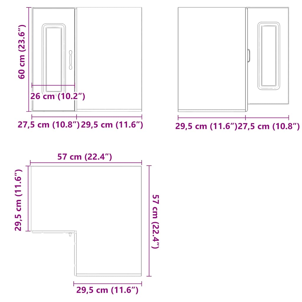 Keukenwandhoekkast Kalmar bewerkt hout oud houtkleurig is nu te koop bij PeponiXL, paradijselijk wonen!