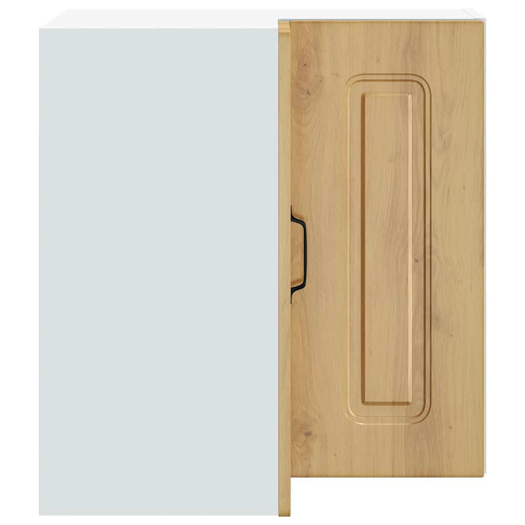 Keukenwandhoekkast Kalmar bewerkt hout artisanaal eikenkleur is nu te koop bij PeponiXL, paradijselijk wonen!