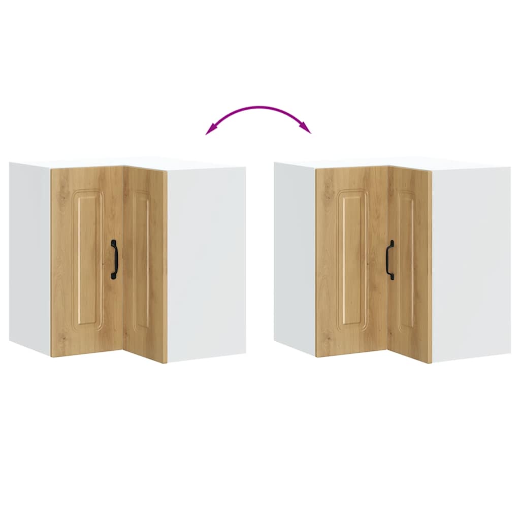 Keukenwandhoekkast Kalmar bewerkt hout artisanaal eikenkleur is nu te koop bij PeponiXL, paradijselijk wonen!