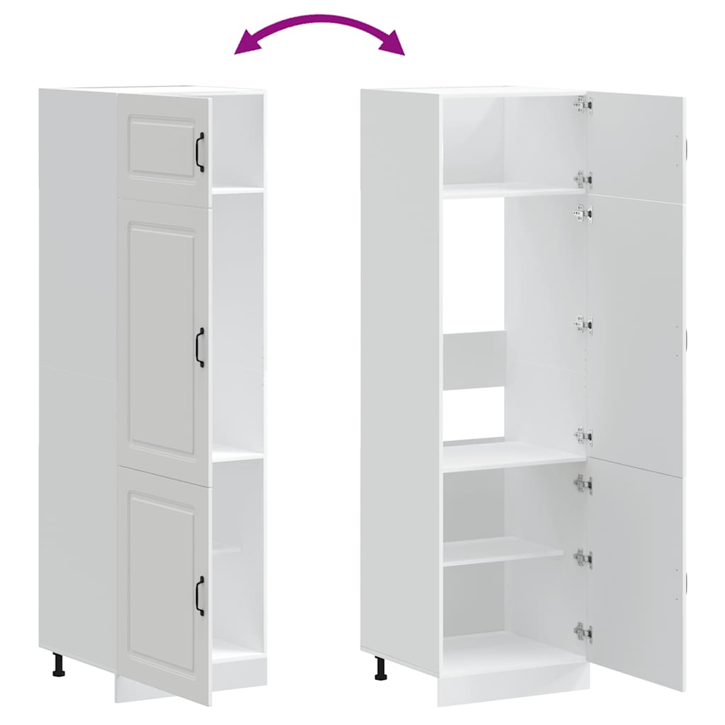 Keukenkast Kalmar bewerkt hout wit is nu te koop bij PeponiXL, paradijselijk wonen!