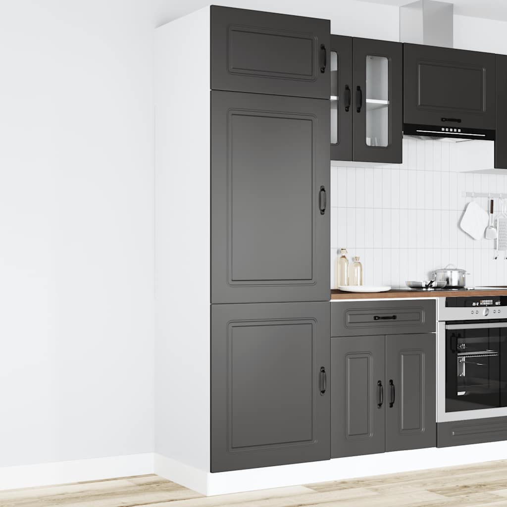 Keukenkast Kalmar bewerkt hout zwart is nu te koop bij PeponiXL, paradijselijk wonen!