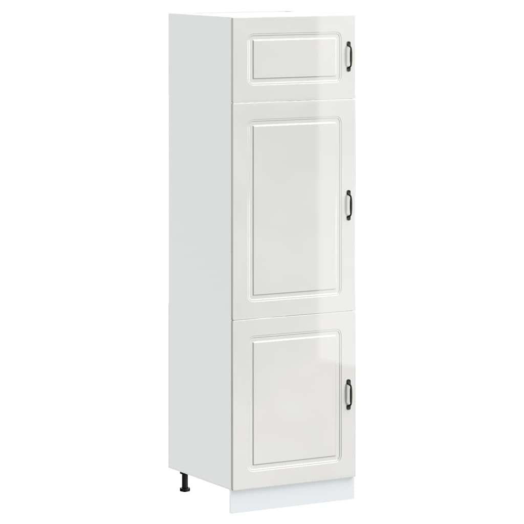 Keukenkast Kalmar bewerkt hout hoogglans wit is nu te koop bij PeponiXL, paradijselijk wonen!
