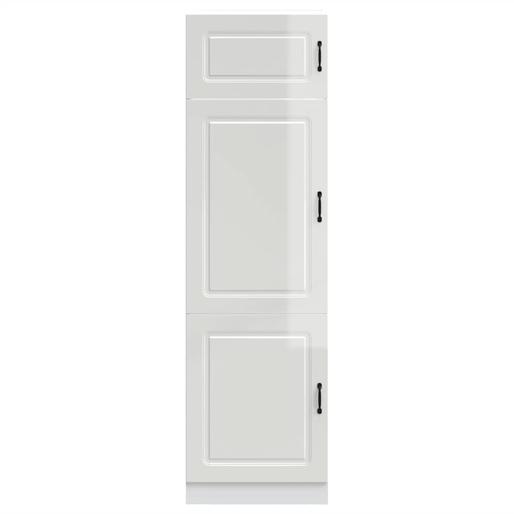Keukenkast Kalmar bewerkt hout hoogglans wit is nu te koop bij PeponiXL, paradijselijk wonen!