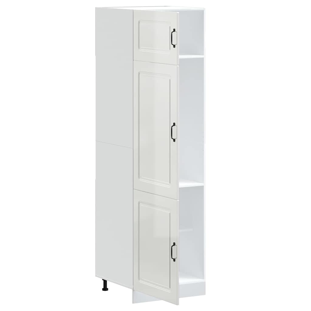 Keukenkast Kalmar bewerkt hout hoogglans wit is nu te koop bij PeponiXL, paradijselijk wonen!