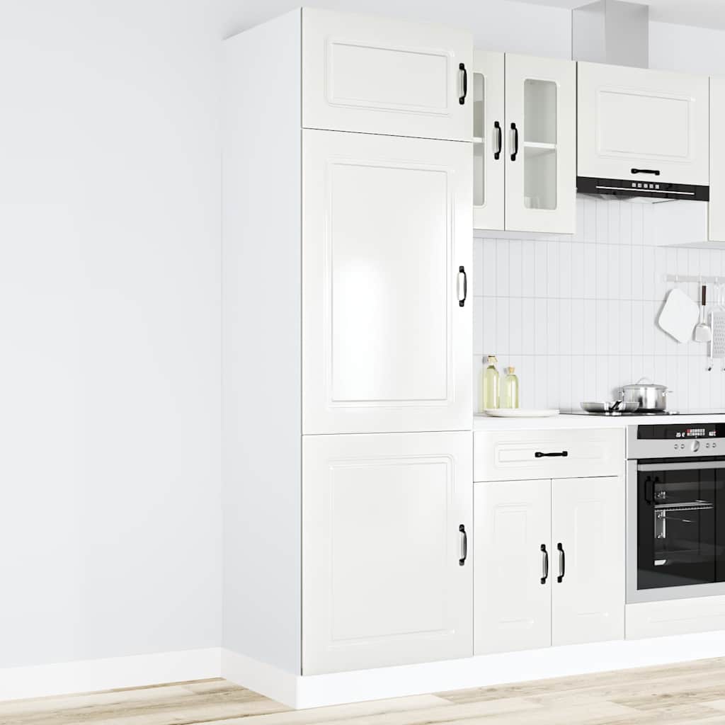 Keukenkast Kalmar bewerkt hout hoogglans wit is nu te koop bij PeponiXL, paradijselijk wonen!