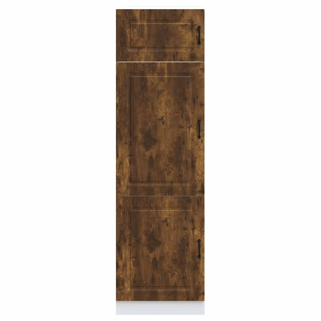 Keukenkast Kalmar bewerkt hout gerookt eikenkleurig is nu te koop bij PeponiXL, paradijselijk wonen!