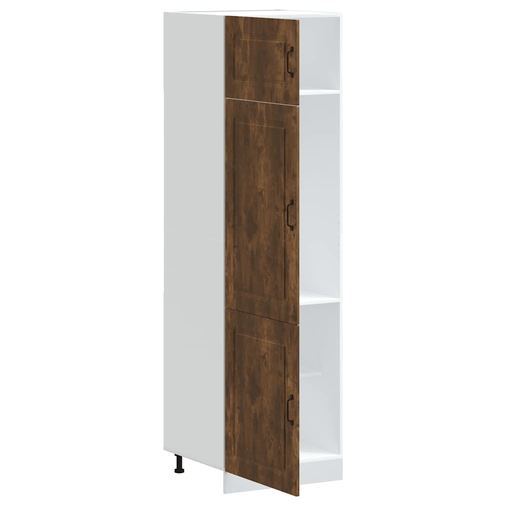 Keukenkast Kalmar bewerkt hout gerookt eikenkleurig is nu te koop bij PeponiXL, paradijselijk wonen!