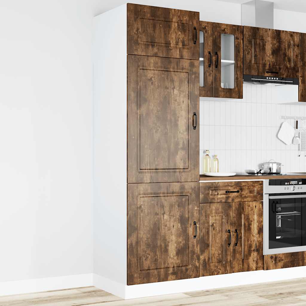 Keukenkast Kalmar bewerkt hout gerookt eikenkleurig is nu te koop bij PeponiXL, paradijselijk wonen!