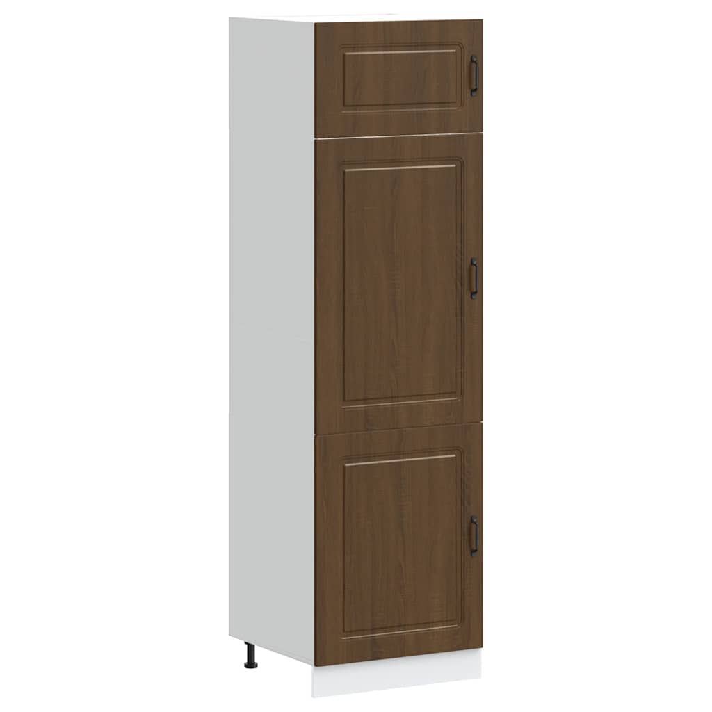 Keukenkast Kalmar bewerkt hout bruin eikenkleur is nu te koop bij PeponiXL, paradijselijk wonen!