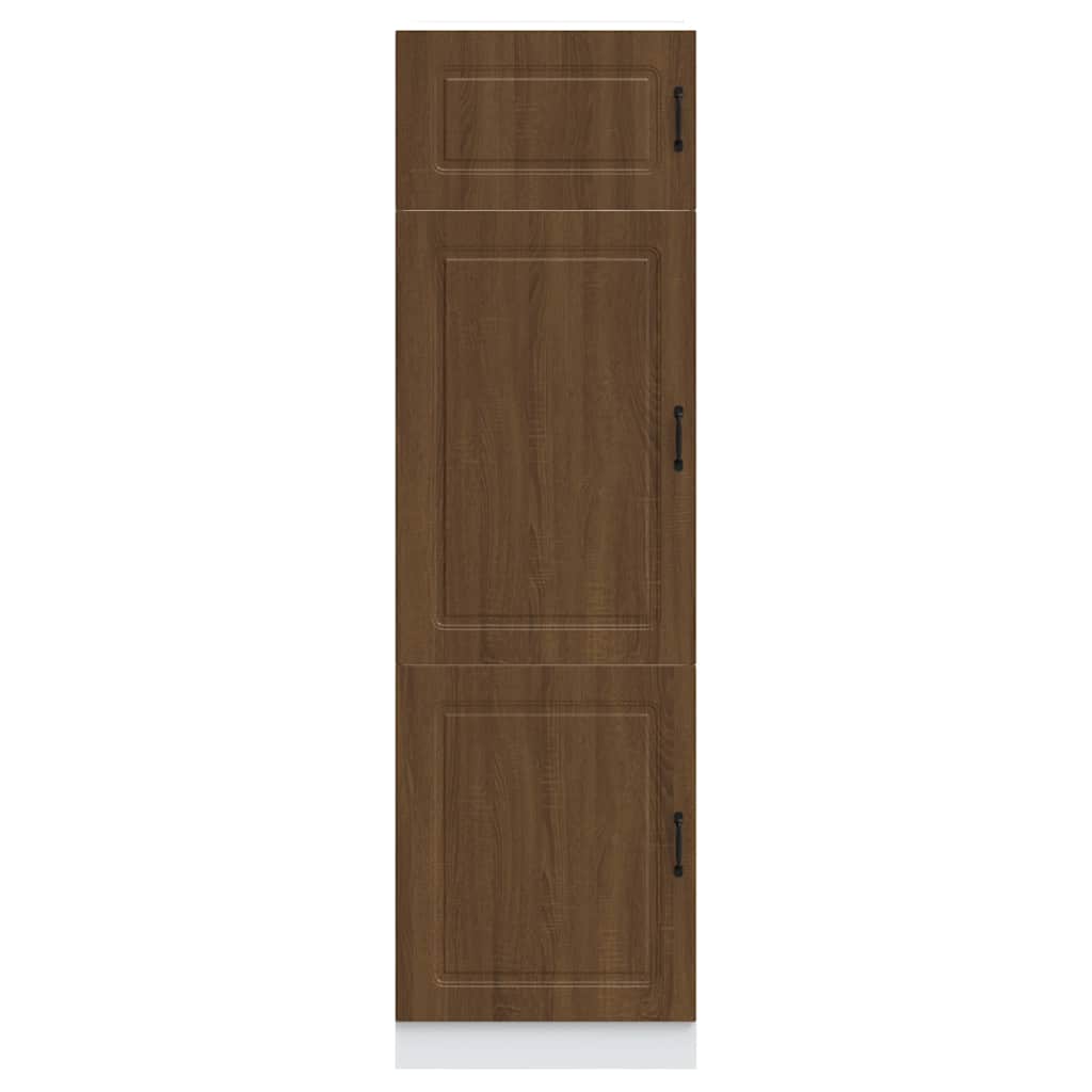 Keukenkast Kalmar bewerkt hout bruin eikenkleur is nu te koop bij PeponiXL, paradijselijk wonen!