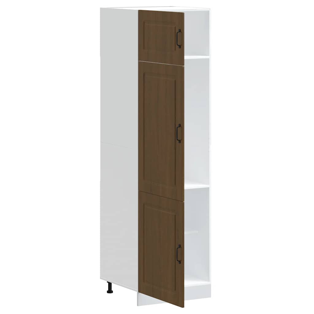 Keukenkast Kalmar bewerkt hout bruin eikenkleur is nu te koop bij PeponiXL, paradijselijk wonen!