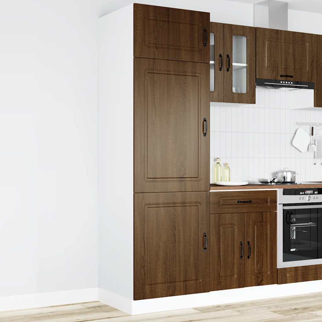 Keukenkast Kalmar bewerkt hout bruin eikenkleur is nu te koop bij PeponiXL, paradijselijk wonen!