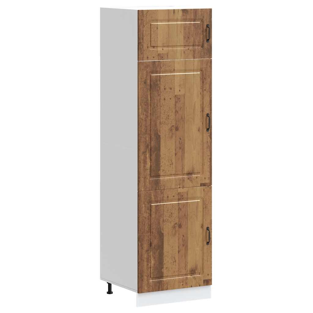 Keukenkast Kalmar bewerkt hout oud houtkleurig is nu te koop bij PeponiXL, paradijselijk wonen!