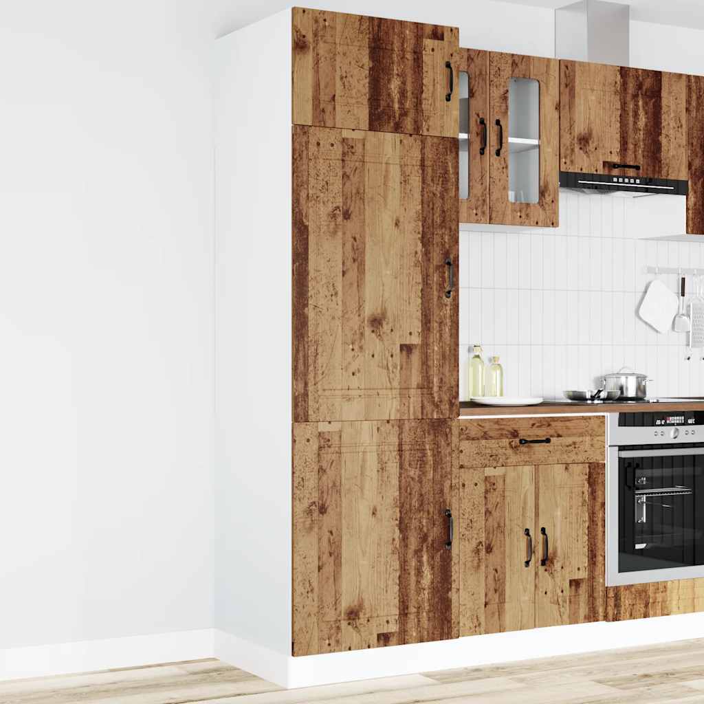 Keukenkast Kalmar bewerkt hout oud houtkleurig is nu te koop bij PeponiXL, paradijselijk wonen!