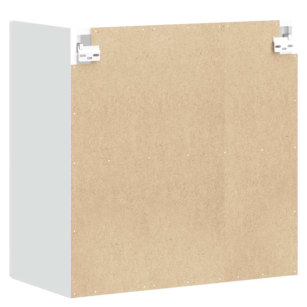 Keukenbovenkast met glazen deur Kalmar bewerkt hout wit is nu te koop bij PeponiXL, paradijselijk wonen!