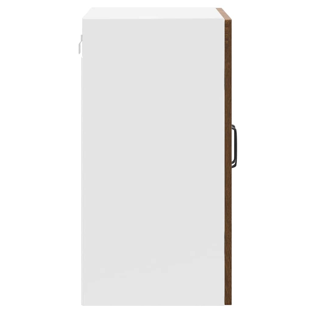 Keukenbovenkast met glazen deur bewerkt hout bruin eikenkleur is nu te koop bij PeponiXL, paradijselijk wonen!
