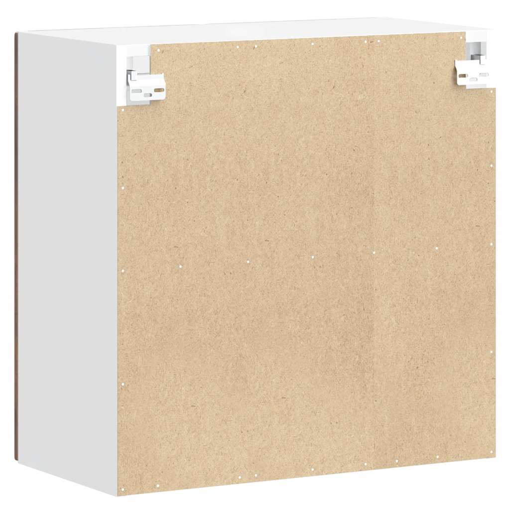 Keukenbovenkast met glazen deur bewerkt hout bruin eikenkleur is nu te koop bij PeponiXL, paradijselijk wonen!