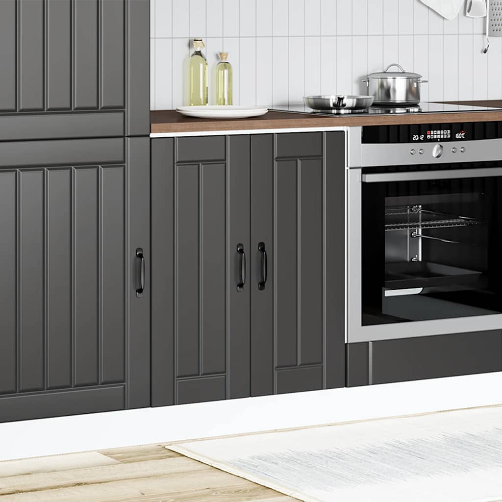 Spoelbakonderkast Lucca bewerkt hout zwart is nu te koop bij PeponiXL, paradijselijk wonen!