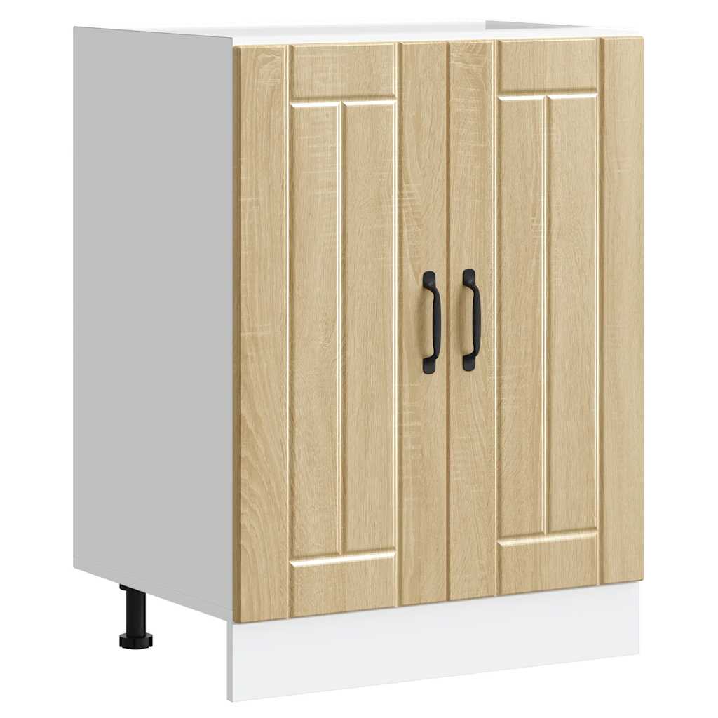 Spoelbakonderkast Lucca bewerkt hout sonoma eikenkleurig is nu te koop bij PeponiXL, paradijselijk wonen!