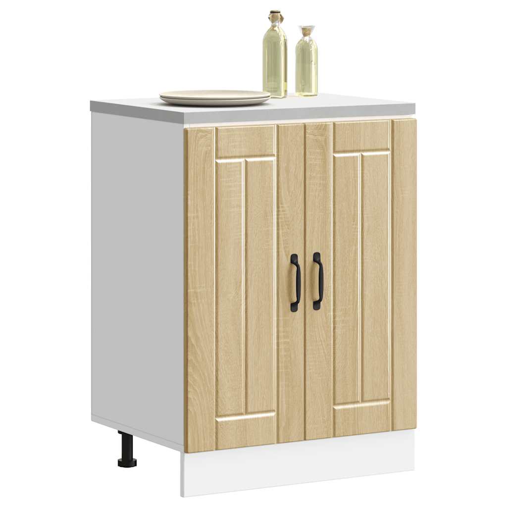 Spoelbakonderkast Lucca bewerkt hout sonoma eikenkleurig is nu te koop bij PeponiXL, paradijselijk wonen!