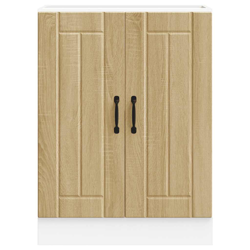 Spoelbakonderkast Lucca bewerkt hout sonoma eikenkleurig is nu te koop bij PeponiXL, paradijselijk wonen!