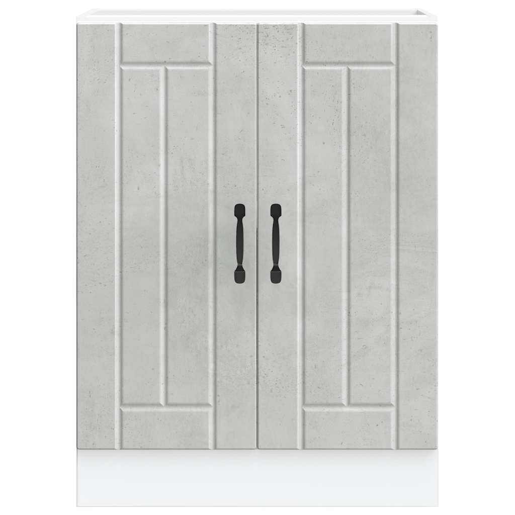 Spoelbakonderkast Lucca bewerkt hout betongrijs is nu te koop bij PeponiXL, paradijselijk wonen!