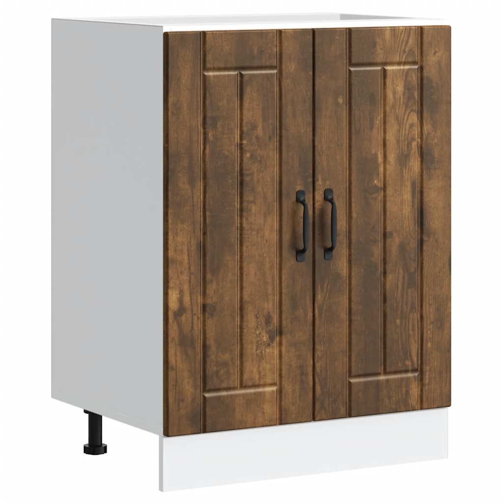 Spoelbakonderkast Lucca bewerkt hout gerookt eikenkleurig is nu te koop bij PeponiXL, paradijselijk wonen!