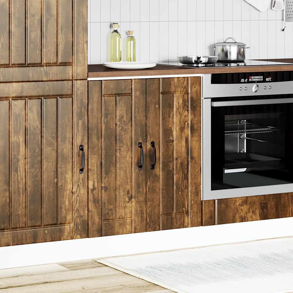 Spoelbakonderkast Lucca bewerkt hout gerookt eikenkleurig is nu te koop bij PeponiXL, paradijselijk wonen!