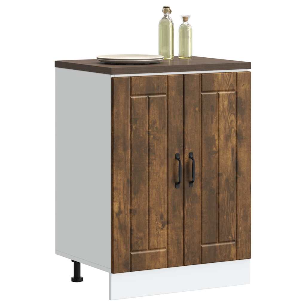 Spoelbakonderkast Lucca bewerkt hout gerookt eikenkleurig is nu te koop bij PeponiXL, paradijselijk wonen!