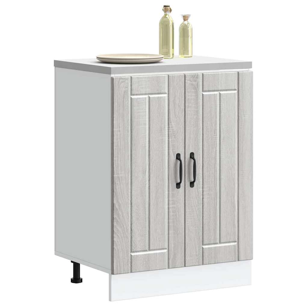 Spoelbakonderkast Lucca bewerkt hout grijs sonoma eiken is nu te koop bij PeponiXL, paradijselijk wonen!