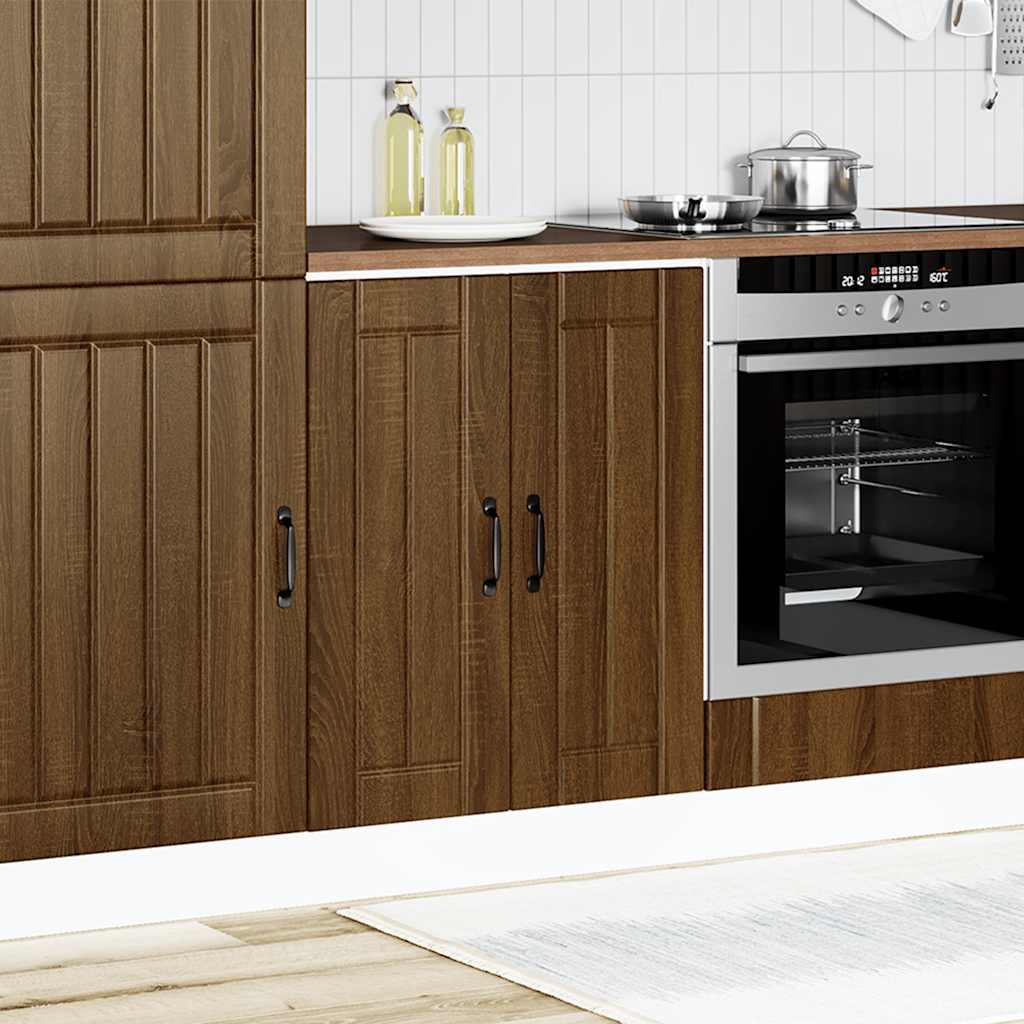 Spoelbakonderkast Lucca bewerkt hout bruin eikenkleur is nu te koop bij PeponiXL, paradijselijk wonen!