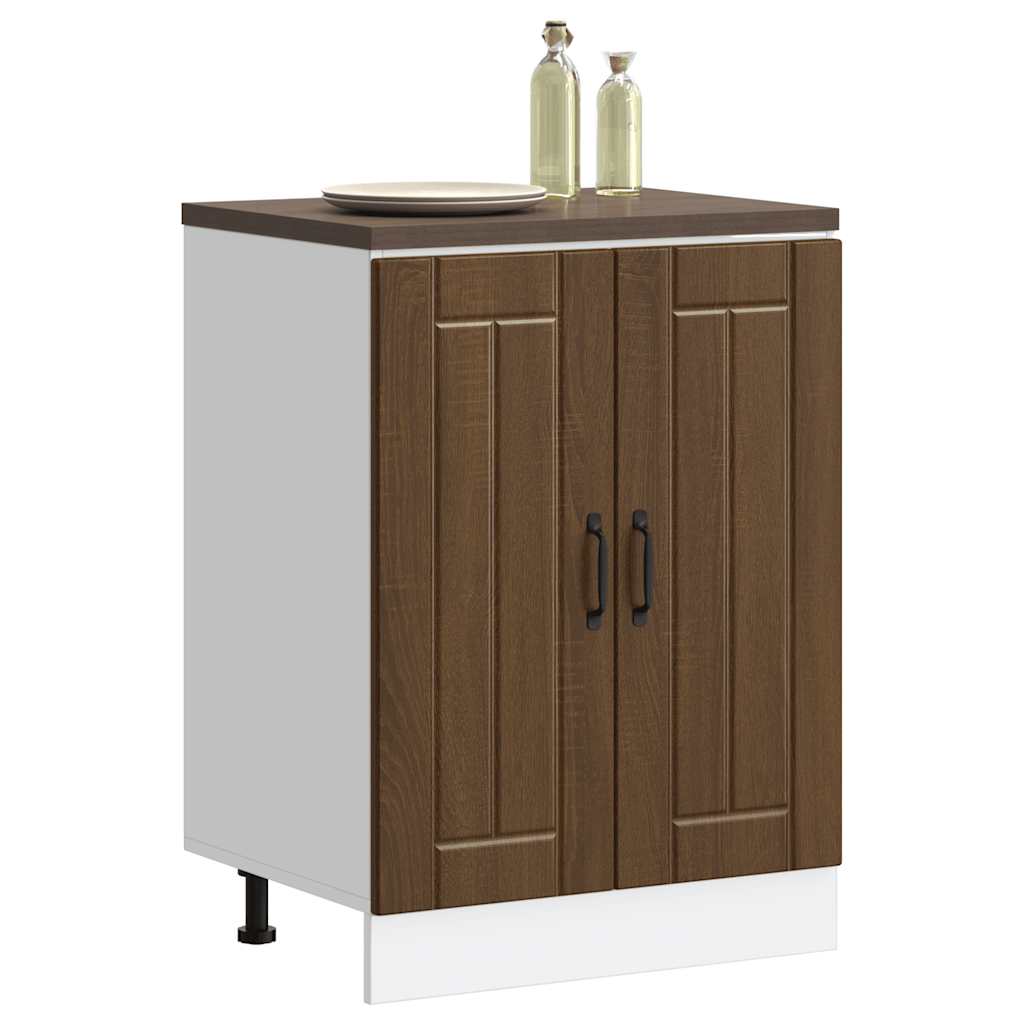 Spoelbakonderkast Lucca bewerkt hout bruin eikenkleur is nu te koop bij PeponiXL, paradijselijk wonen!