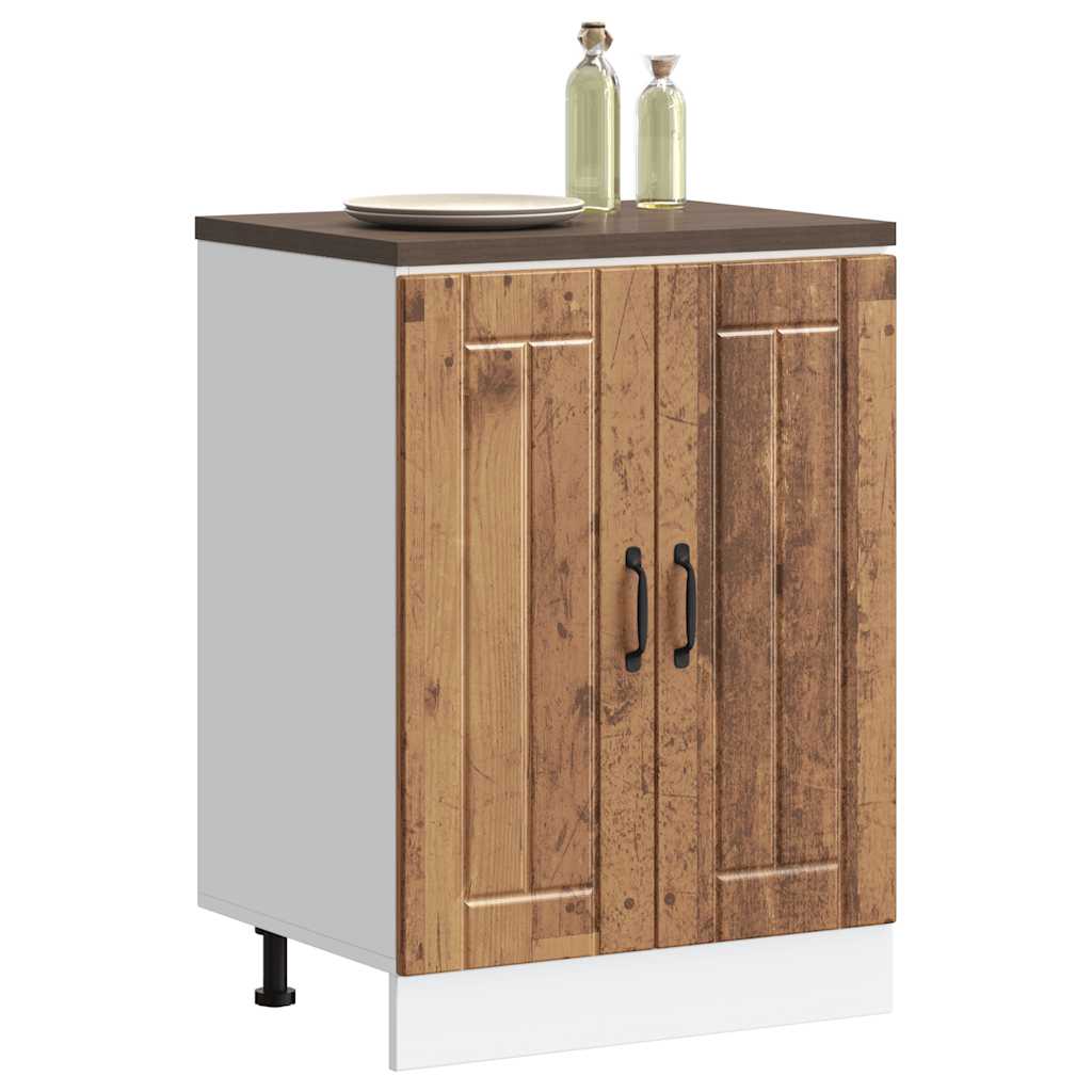 Spoelbakonderkast Lucca bewerkt hout oud houtkleurig is nu te koop bij PeponiXL, paradijselijk wonen!