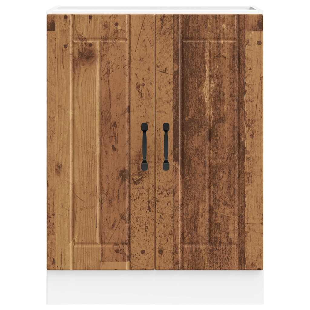 Spoelbakonderkast Lucca bewerkt hout oud houtkleurig is nu te koop bij PeponiXL, paradijselijk wonen!