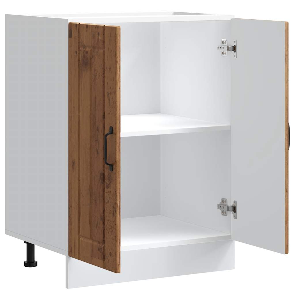 Spoelbakonderkast Lucca bewerkt hout oud houtkleurig is nu te koop bij PeponiXL, paradijselijk wonen!