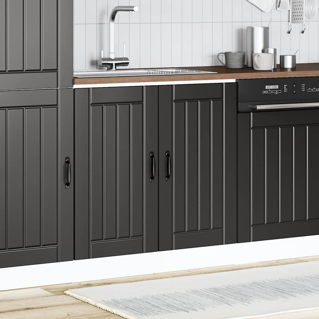Spoelbakonderkast Lucca bewerkt hout zwart is nu te koop bij PeponiXL, paradijselijk wonen!